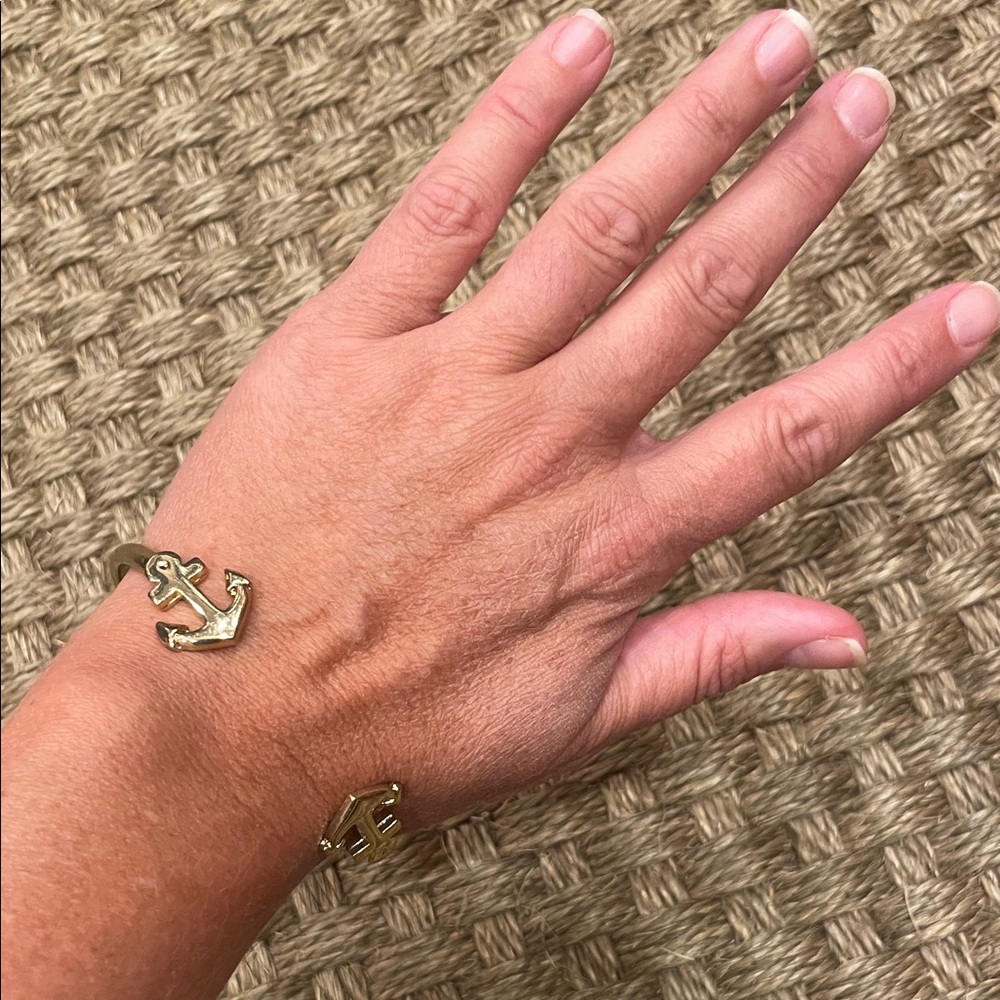 Gold Anchor Cuff Bracelet